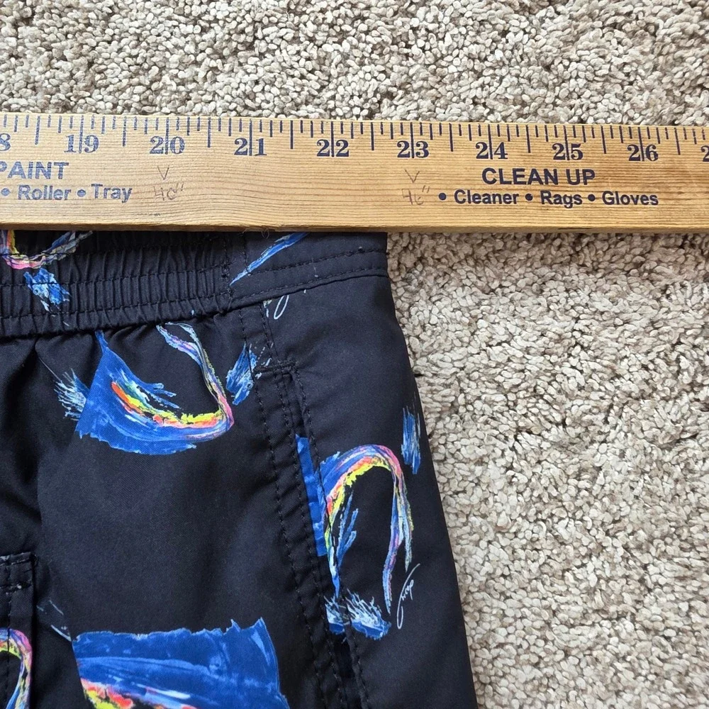 Tommy Bahama Marlin Swim Trunks Mens 3XLT Black Blue Tropical Fishing Board